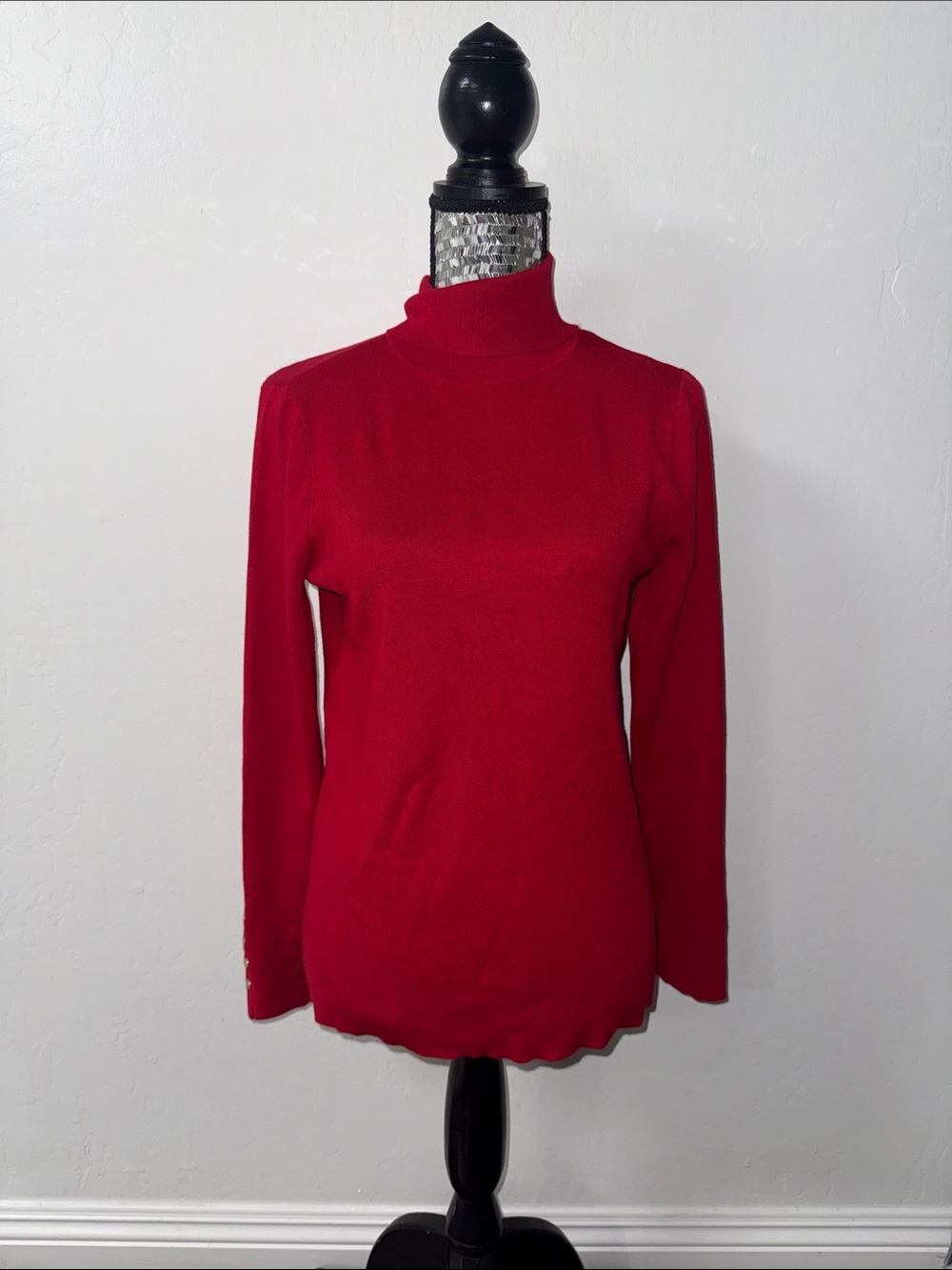 Chico's Scarlet Red Turtleneck Long-Sleeve Knit Top